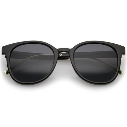 Casual Metal Temple Square Lens Horn Rimmed Sunglasses A750