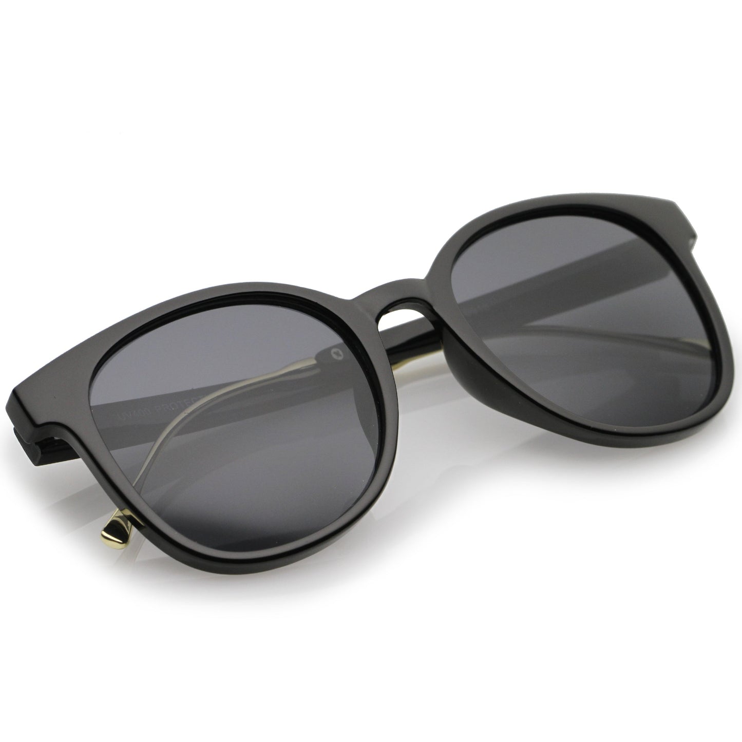 Casual Metal Temple Square Lens Horn Rimmed Sunglasses A750
