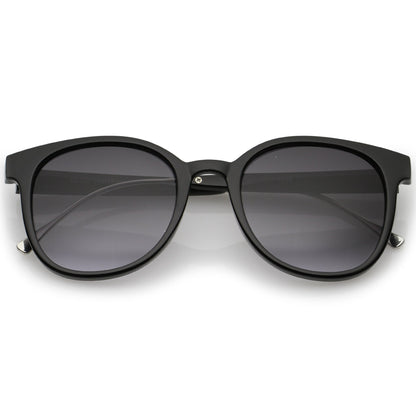 Casual Metal Temple Square Lens Horn Rimmed Sunglasses A750