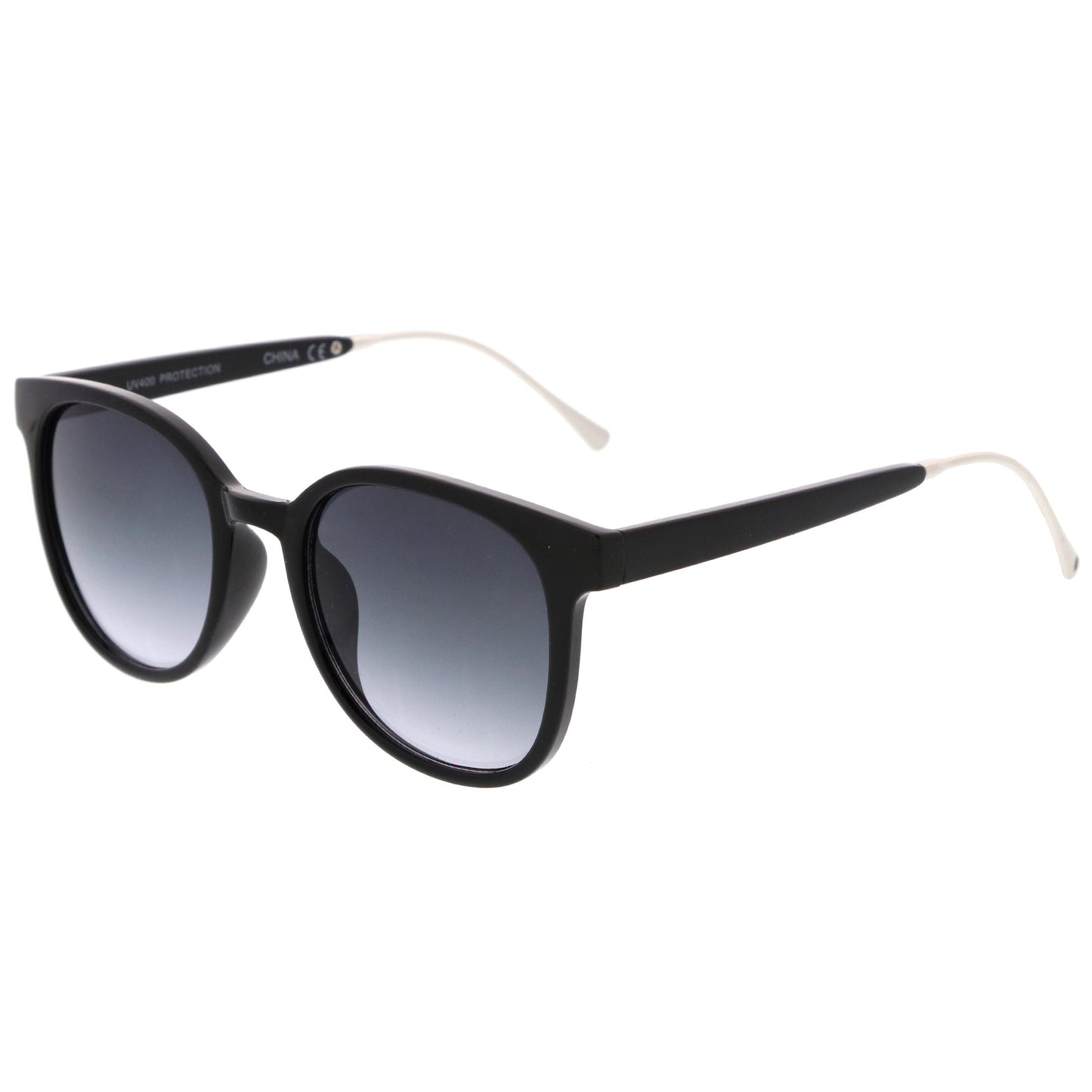 Casual Metal Temple Square Lens Horn Rimmed Sunglasses A750