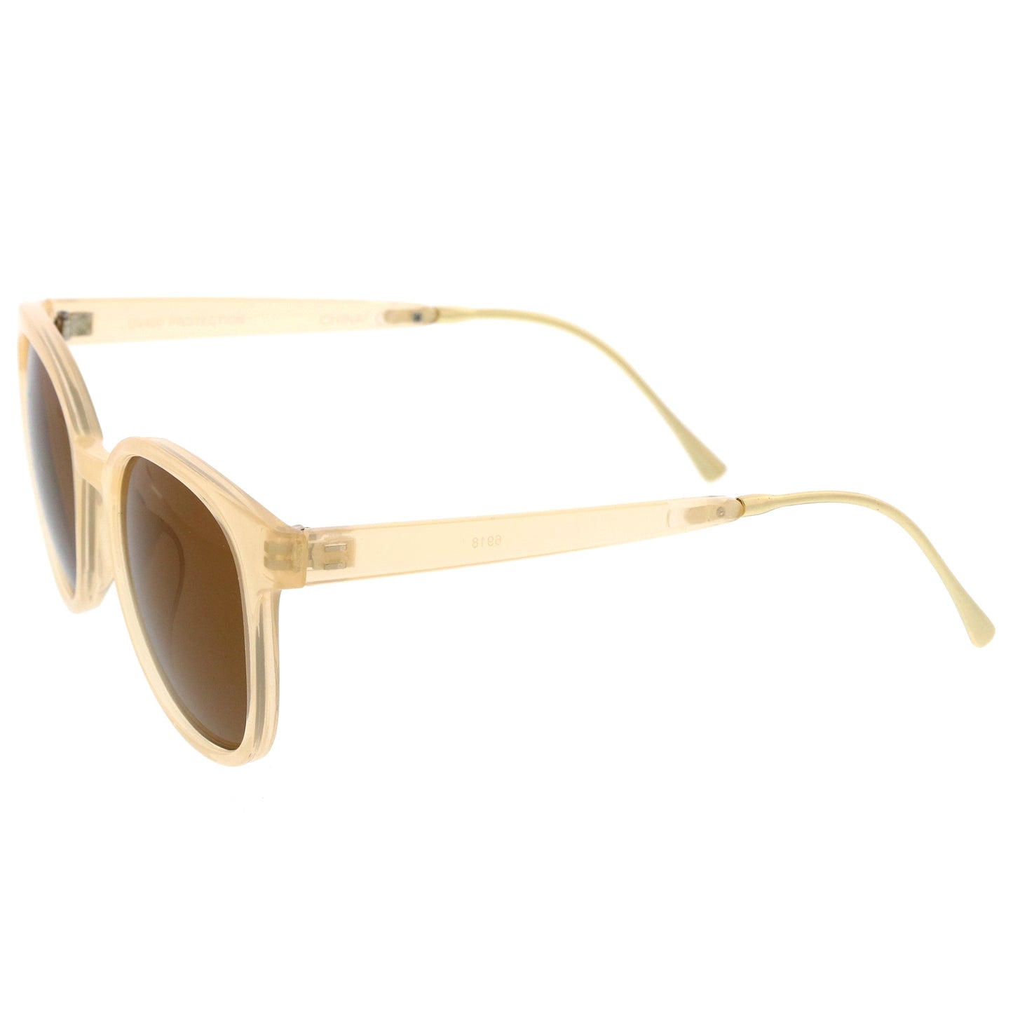 Casual Metal Temple Square Lens Horn Rimmed Sunglasses A750