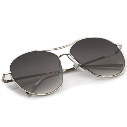 Oversize Thin Metal Flat Gradient Flat Lens Sunglasses A845