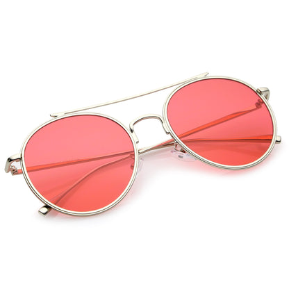 Modern Slim Round Color Tone Aviator Sunglasses A871