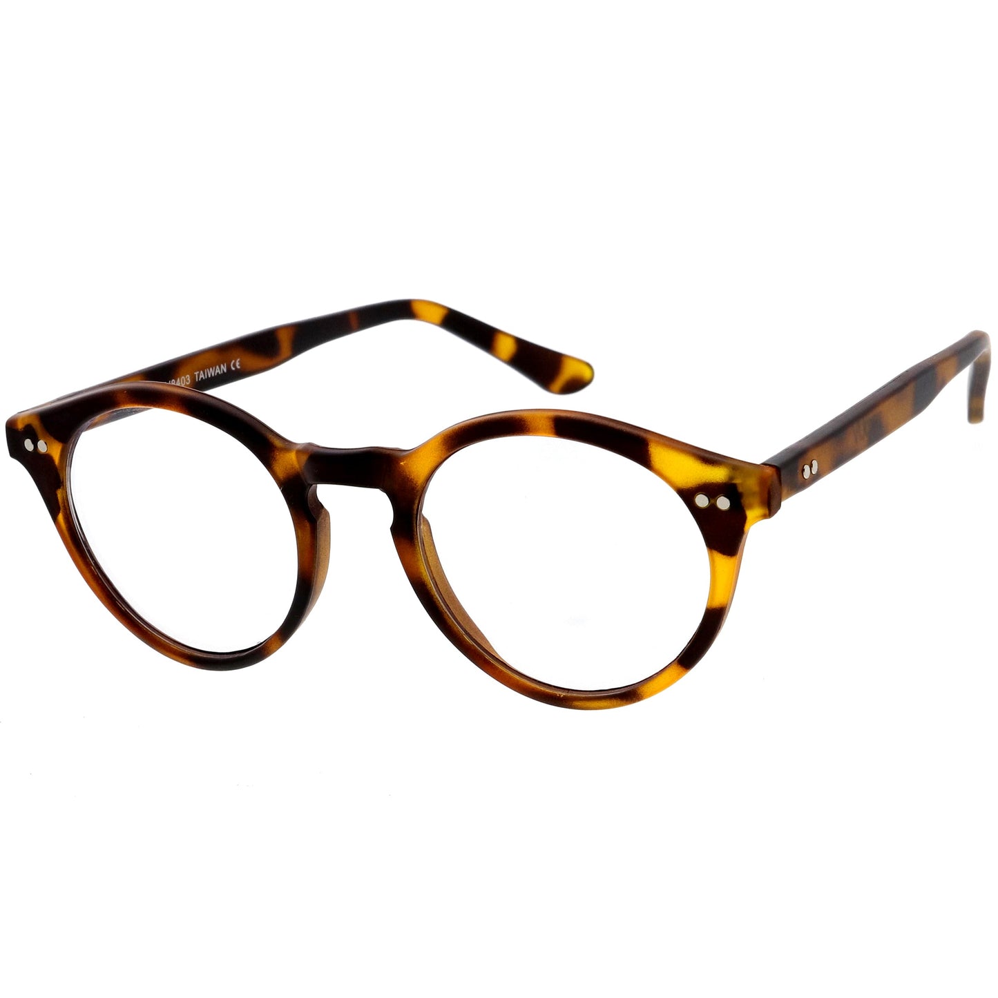 Vintage European Clear Lens Small Round Glasses 8403