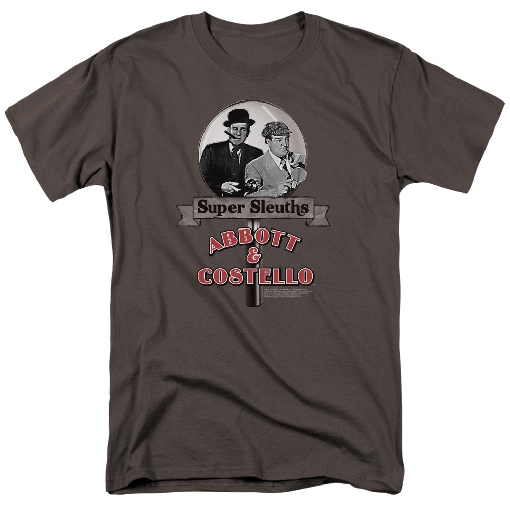 Abbott & Costello Super Sleuths Mens T Shirt Charcoal