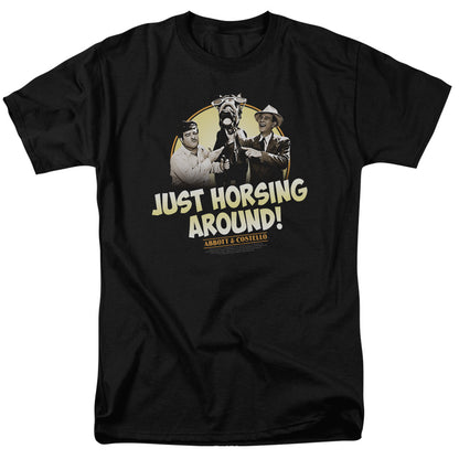 Abbott & Costello Horsing Around Mens T Shirt Black