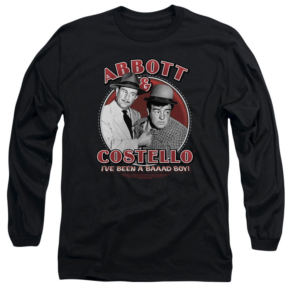Abbott & Costello Bad Boy Mens Long Sleeve Shirt Black Officially Licensed