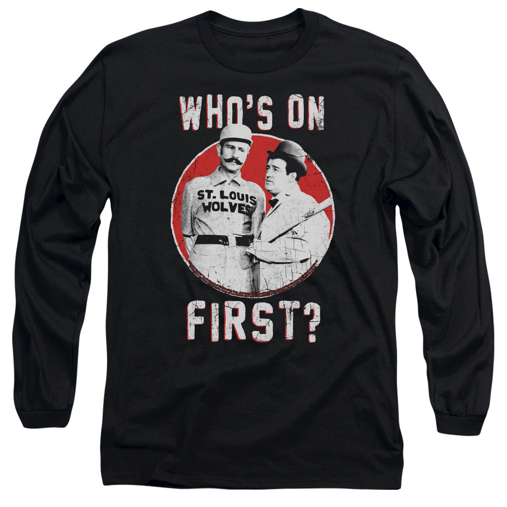 Abbott & Costello First Mens Long Sleeve Shirt Black Officially Licensed