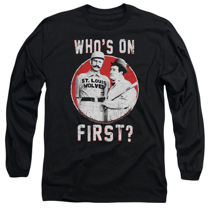 Abbott & Costello First Mens Long Sleeve Shirt Black Officially Licensed