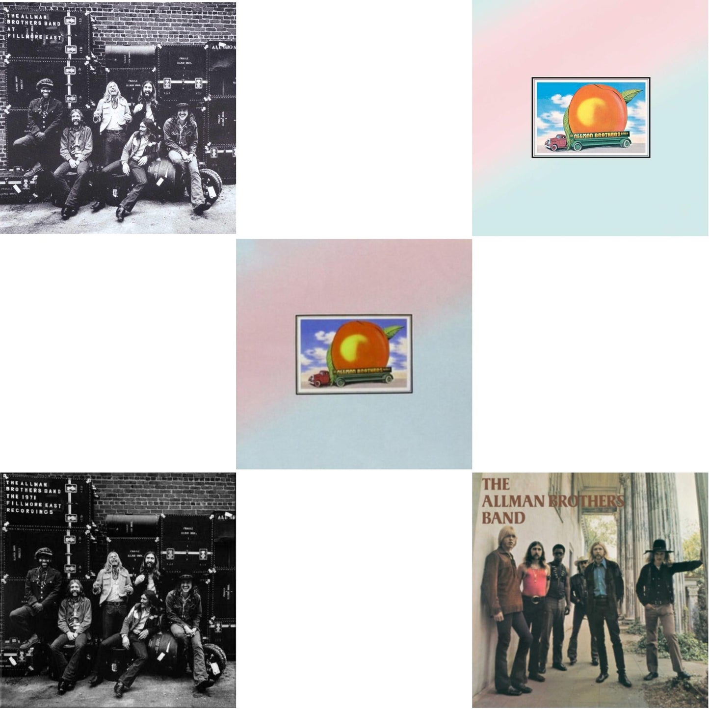 Allman Brothers Band - Live At Fillmore East & At Fillmore East (2LP) & Eat A Peach (Light Pink & Light Blue LP Vinyl) & Eat A Peach (2LP) & Allman Brothers Band