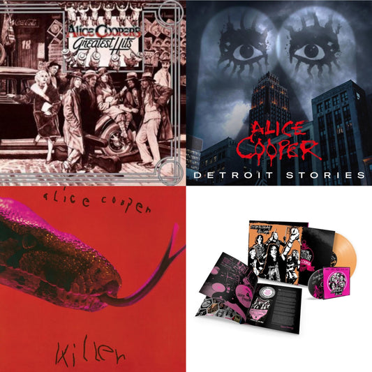 Alice Cooper - Detroit Stories (2LP) & Live From The Astroturf (Apricoot LP Vinyl/DVD) & Killer (Expanded & Remastered/3LP) & Alice Cooper's Greatest Hits (180G/Limited Anniversary Edition)
