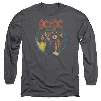 AC/DC Highway To Hell Mens Long Sleeve Shirt Charcoal Officially Licensed