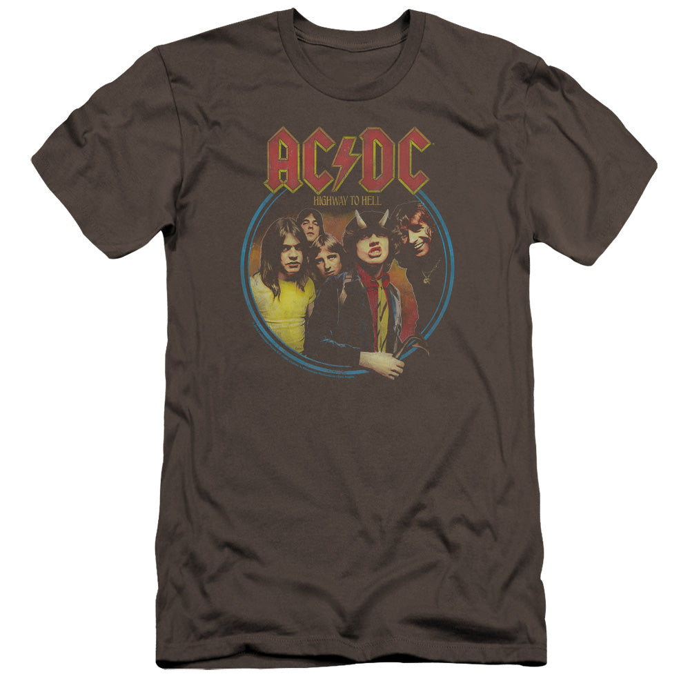 ACDC Highway To Hell Premium Bella Canvas Slim Fit Mens T Shirt Charcoal