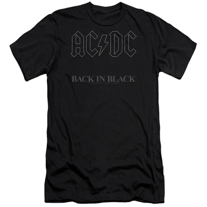 ACDC Back In Black Premium Bella Canvas Slim Fit Mens T Shirt Black