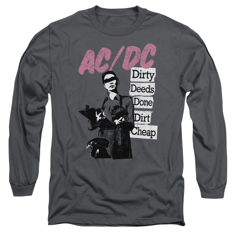 ACDC Dirty Deeds Mens Long Sleeve Shirt Charcoal