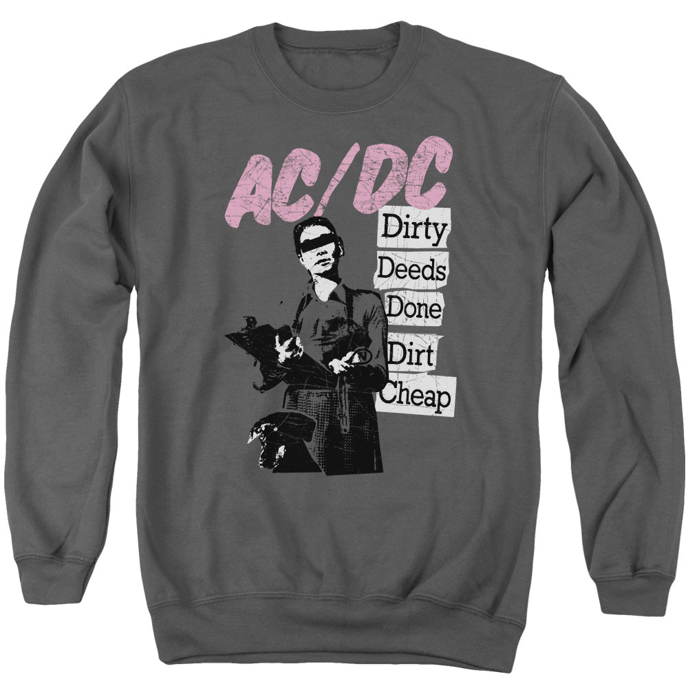 Acdc Dirty Deeds Mens Crewneck Sweatshirt Charcoal