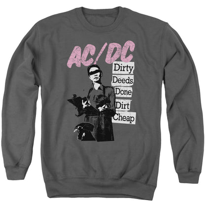 Acdc Dirty Deeds Mens Crewneck Sweatshirt Charcoal
