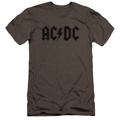 ACDC Worn Logo Hbo Premium Bella Canvas Slim Fit Mens T Shirt Charcoal