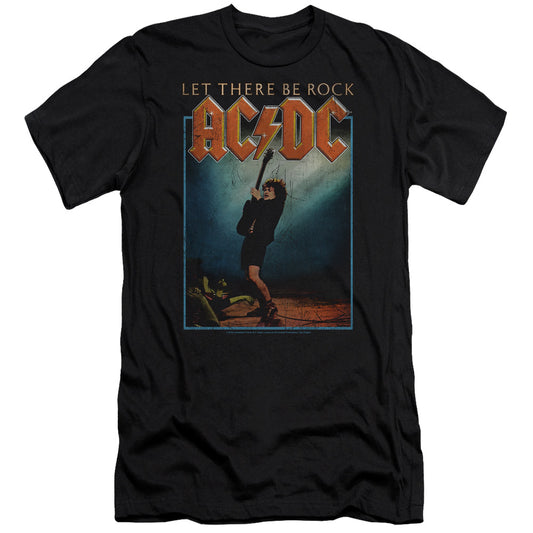 ACDC Let There Be Rock Premium Bella Canvas Slim Fit Mens T Shirt Black