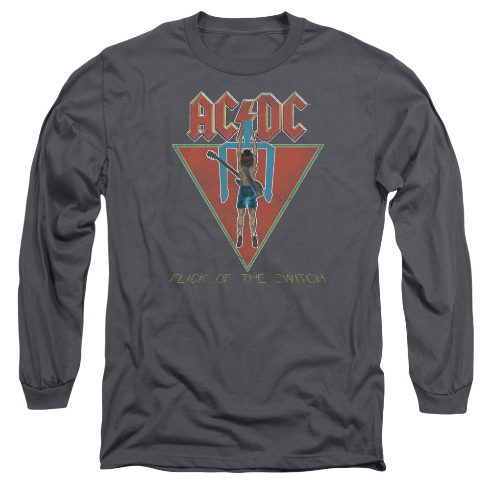 ACDC Flick Of The Switch Mens Long Sleeve Shirt Charcoal