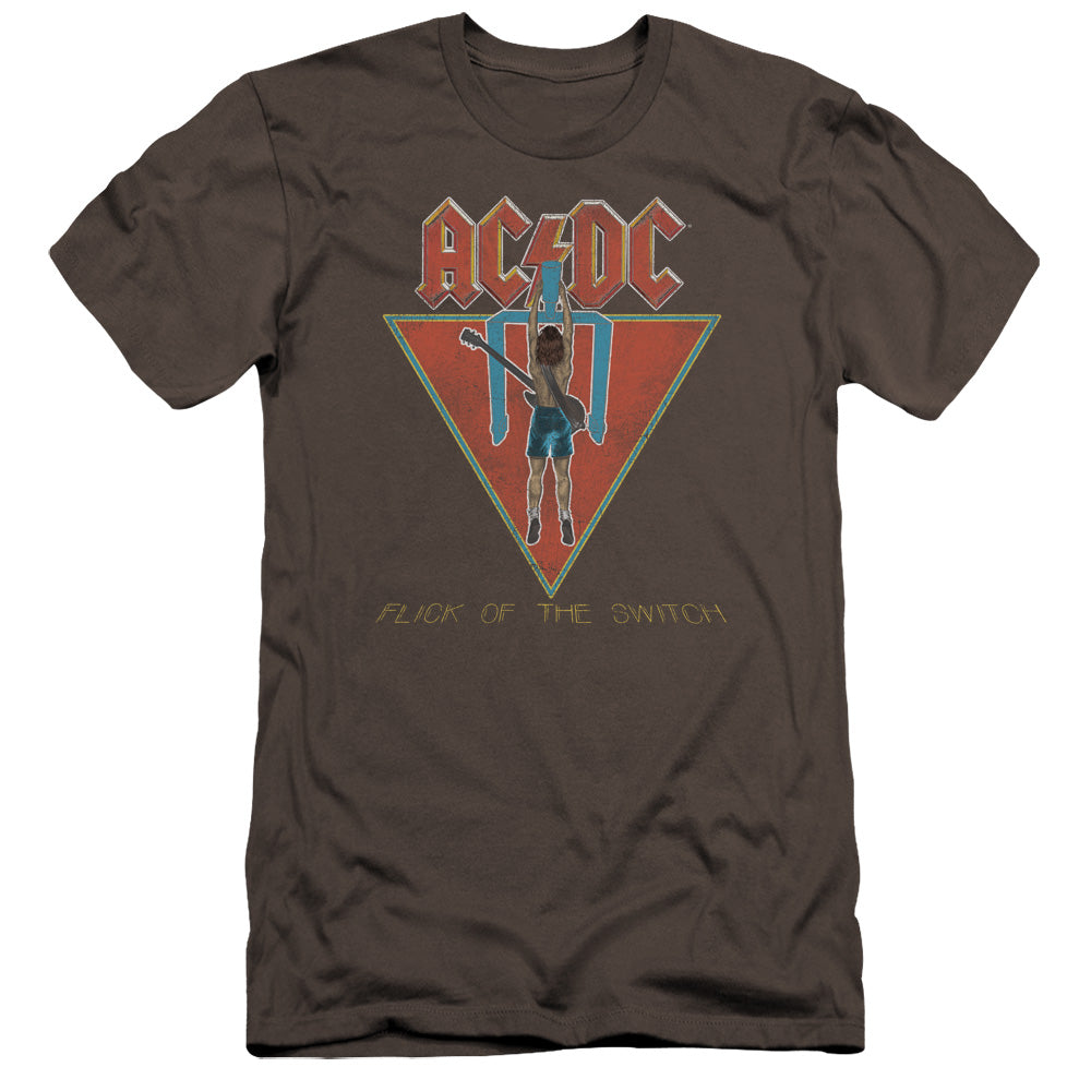 ACDC Flick Of The Switch Premium Bella Canvas Slim Fit Mens T Shirt Charcoal