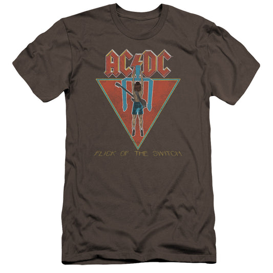 ACDC Flick Of The Switch Premium Bella Canvas Slim Fit Mens T Shirt Charcoal