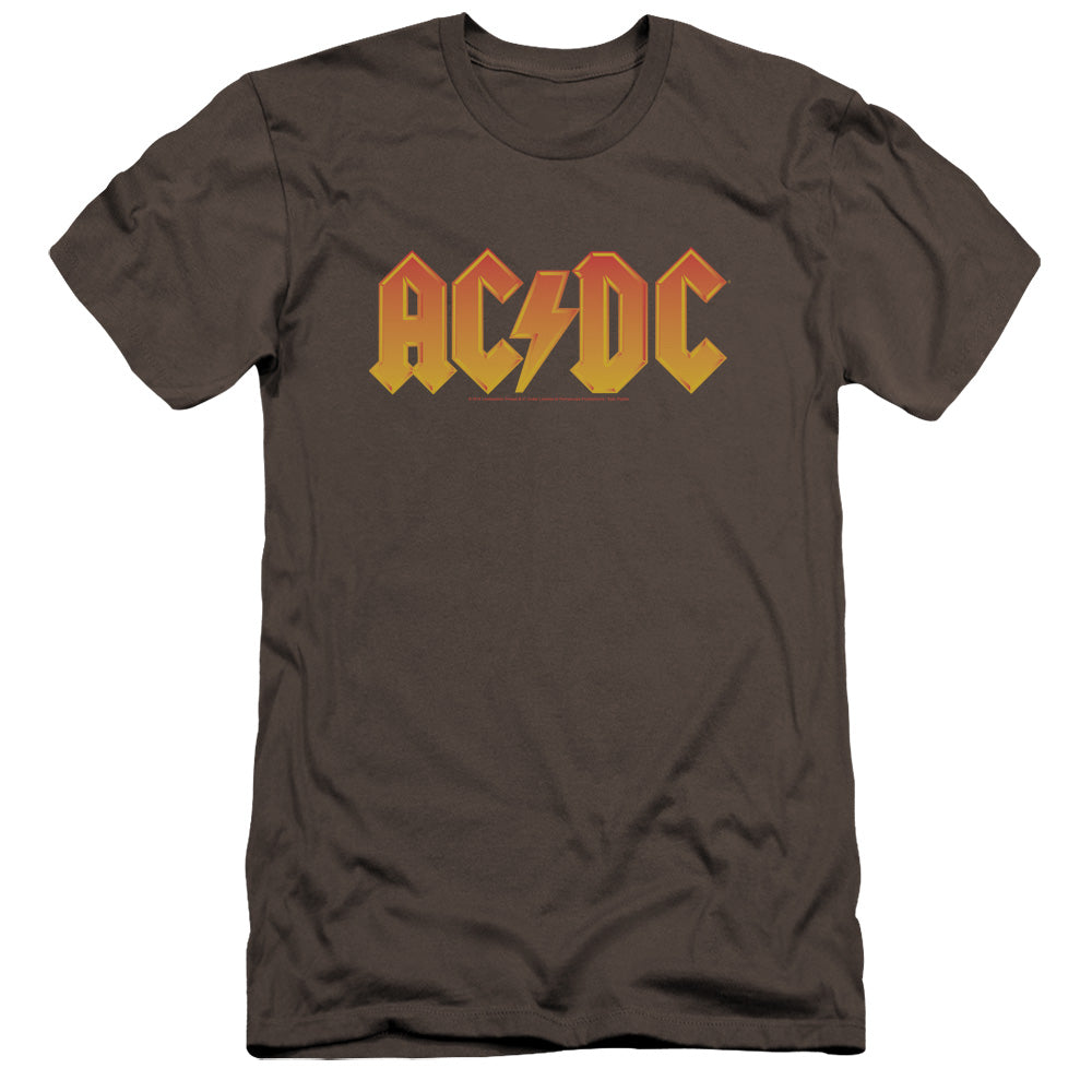 ACDC Logo Premium Bella Canvas Slim Fit Mens T Shirt Charcoal