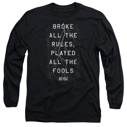 AC/DC Struck Mens Long Sleeve Shirt Black Officially Licensed