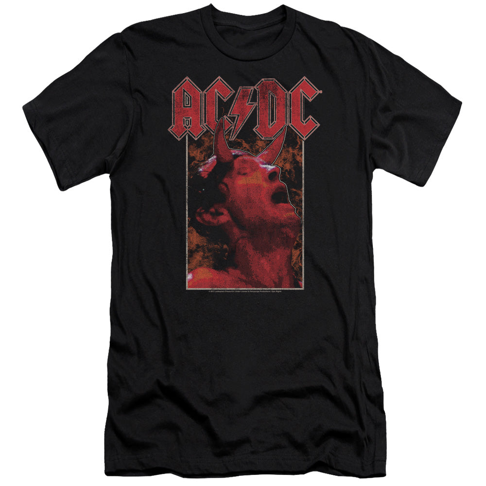 ACDC Horns Hbo Premium Bella Canvas Slim Fit Mens T Shirt Black