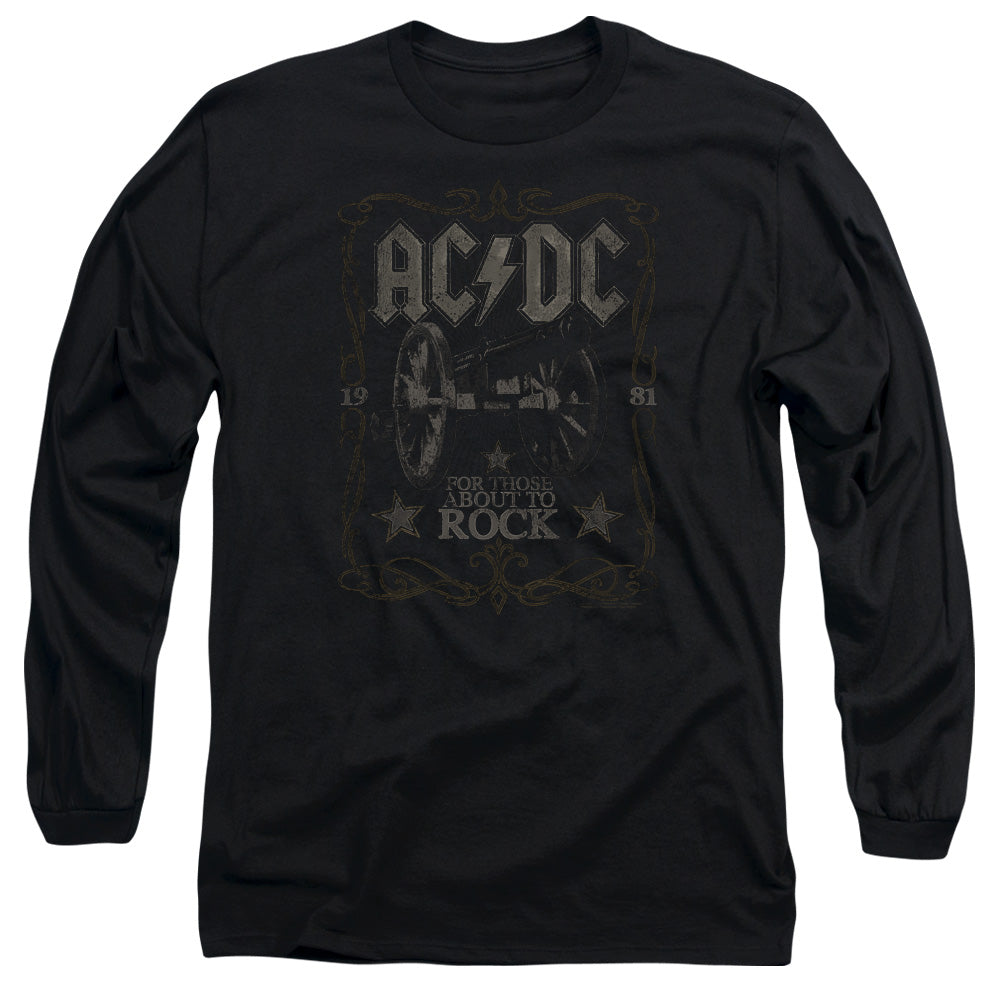 ACDC Rock Label Mens Long Sleeve Shirt Black