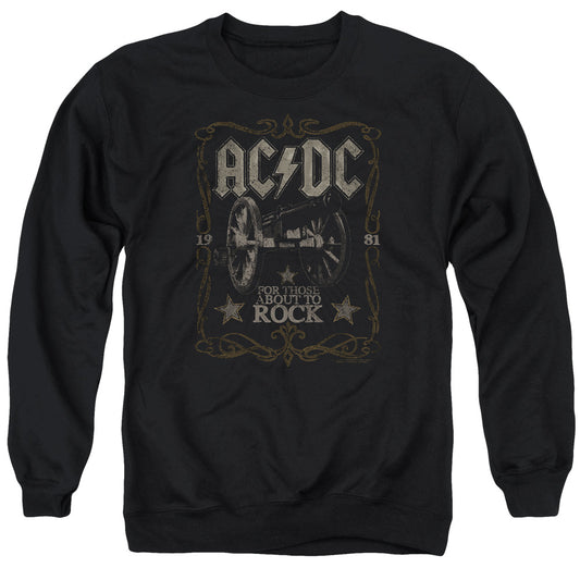 Acdc Rock Label Mens Crewneck Sweatshirt Black