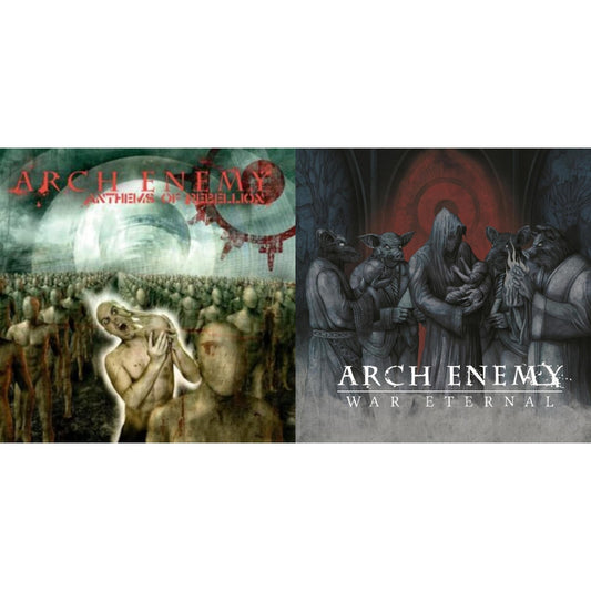 Arch Enemy - Anthems Of Rebellion (Re-Issue 2023) (Transparent Light Blue LP Vinyl) & War Eternal (Re-Issue 2023/Magenta LP Vinyl)