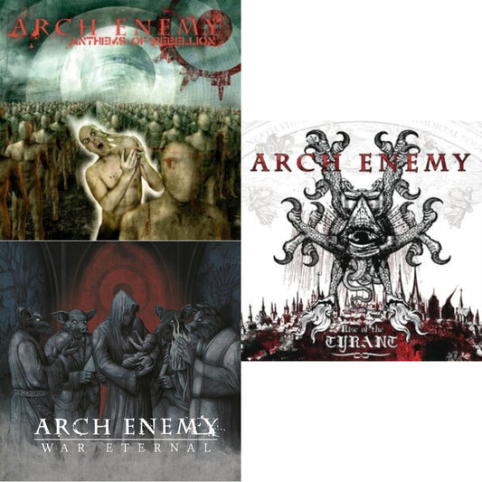 Arch Enemy - Anthems Of Rebellion (Re-Issue 2023) (Transparent Light Blue LP Vinyl) & Rise Of The Tyrant (Re-Issue 2023) (Lilac LP Vinyl) & War Eternal (Re-Issue 2023/Magenta LP Vinyl)