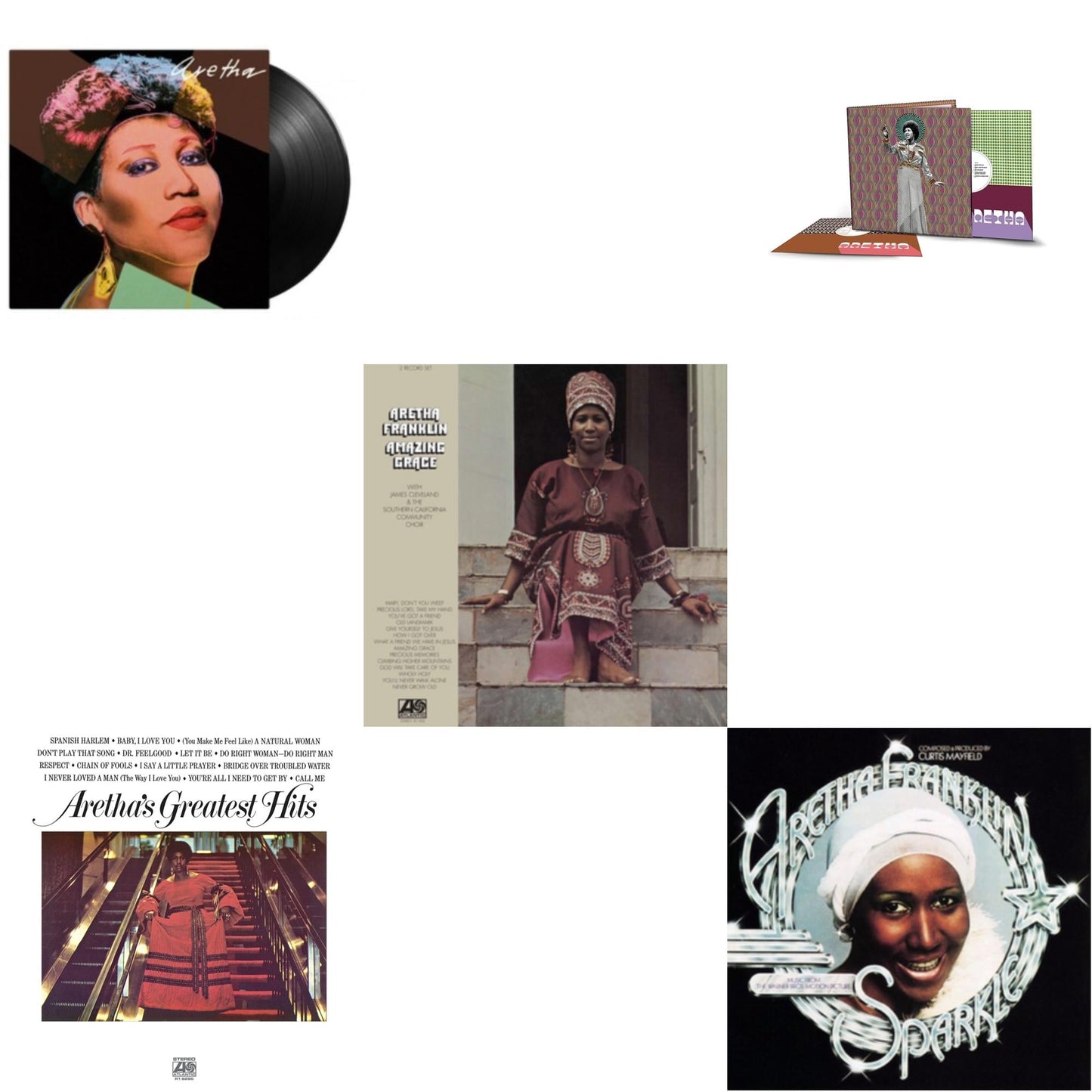 Aretha Franklin - Aretha (180G) & Greatest Hits & Amazing Grace & Aretha (2LP/140G) & Sparkle (Crystal Clear LP Vinyl) (Syeor)