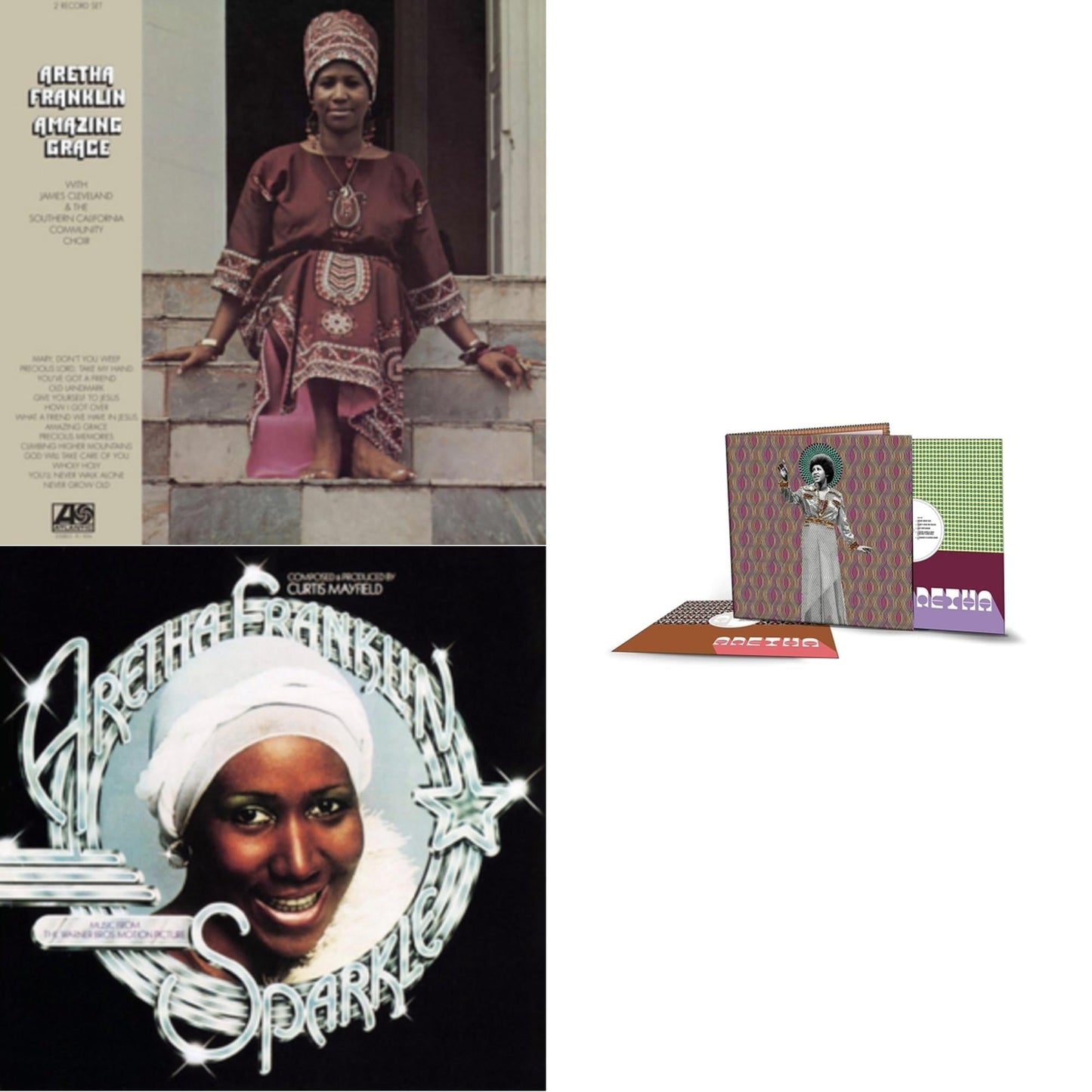 Aretha Franklin - Amazing Grace & Sparkle (Crystal Clear LP Vinyl) (Syeor) & Aretha (2LP/140G)