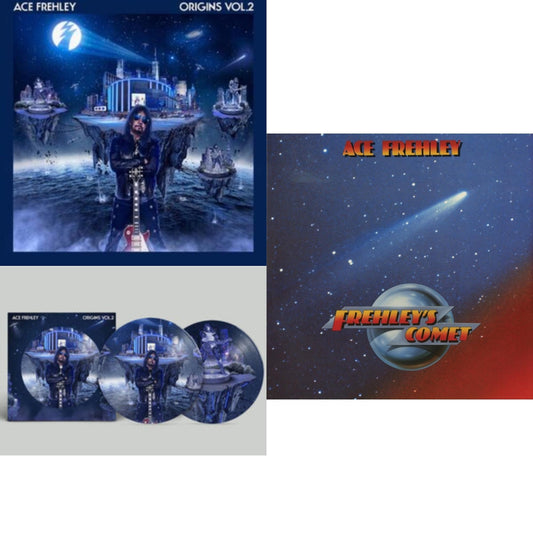 Ace Frehley - Origins Vol.2 (Blue & White LP Vinyl) & Origins: Vol. 2 (Picture Disc) & Frehley's Comet (Red & Blue Hand Poured Effect LP Vinyl)