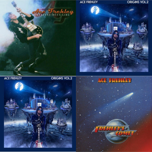 Ace Frehley - Greatest Hits Live & Origins Vol.2 (Blue & White LP Vinyl) & Origins: Vol. 2 (I) & Frehley's Comet (Red & Blue Hand Poured Effect LP Vinyl)