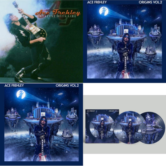 Ace Frehley - Greatest Hits Live & Origins Vol.2 (Blue & White LP Vinyl) & Origins: Vol. 2 (I) & Origins: Vol. 2 (Picture Disc)