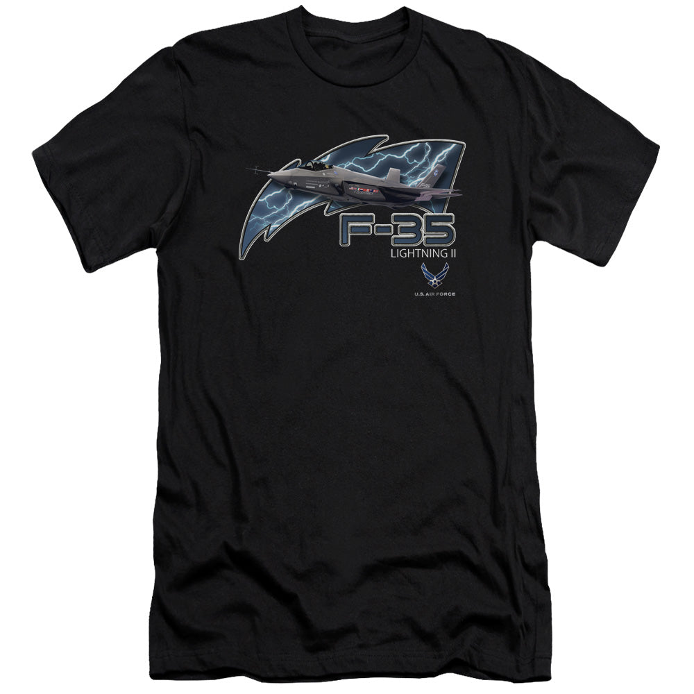 Air Force F35 Premium Bella Canvas Slim Fit Mens T Shirt Black