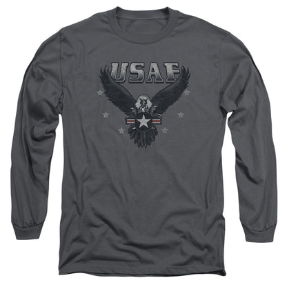 Air Force Incoming Mens Long Sleeve Shirt Charcoal Officially Licensed