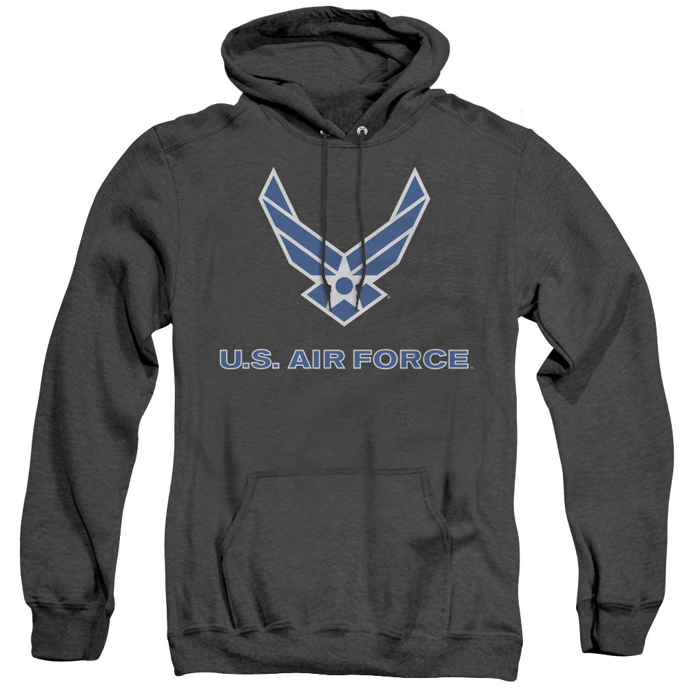 Air Force Logo Heather Mens Hoodie Black Officially Licensed