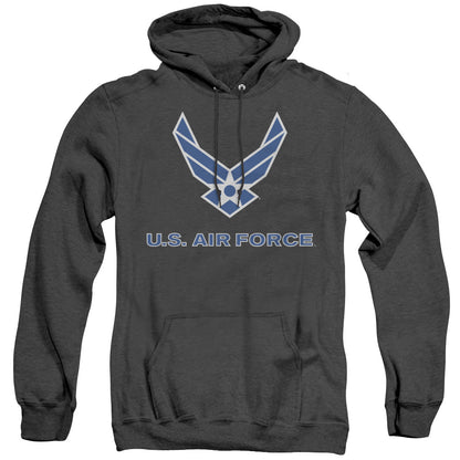 Air Force Logo Heather Mens Hoodie Black Officially Licensed