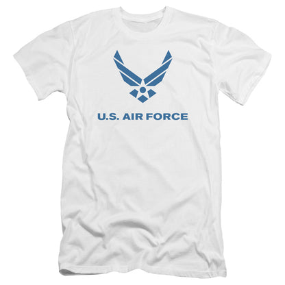 Air Force Distressed Logo Premium Bella Canvas Slim Fit Mens T Shirt White