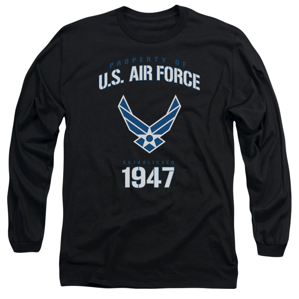 Air Force Property Of Mens Long Sleeve Shirt Black Officially Licensed