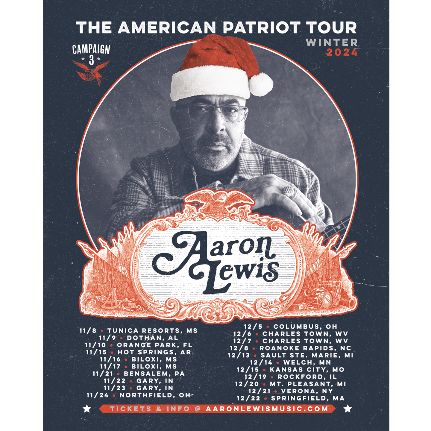 Aaron Lewis The American Patriot Tour Holiday Poster