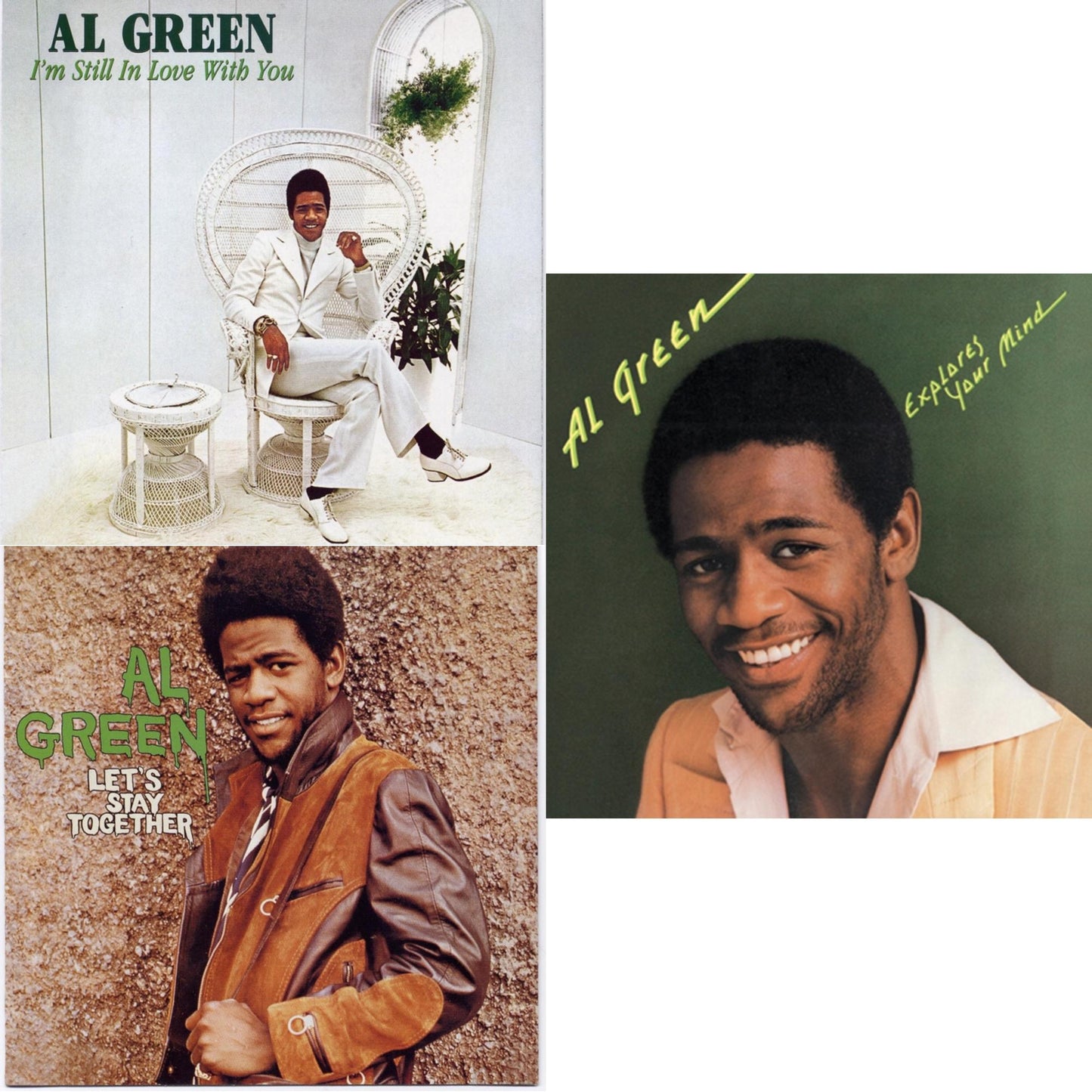 Al Green - I'm Still In Love With You & Let's Stay Together & Al Green Explores Your Mind - LP Vinyl Bundle