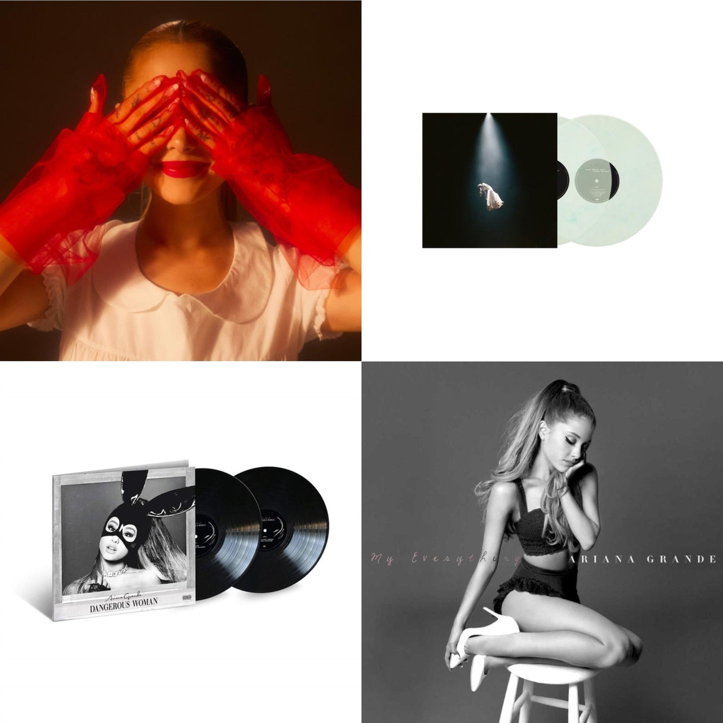 Ariana Grande - Eternal Sunshine (X) (Ruby LP Vinyl) & Eternal Sunshine Deluxe: Brighter Days Ahead (X) (Translucent Marble Vinyl/2LP) & Dangerous Woman (2LP) & My Everything