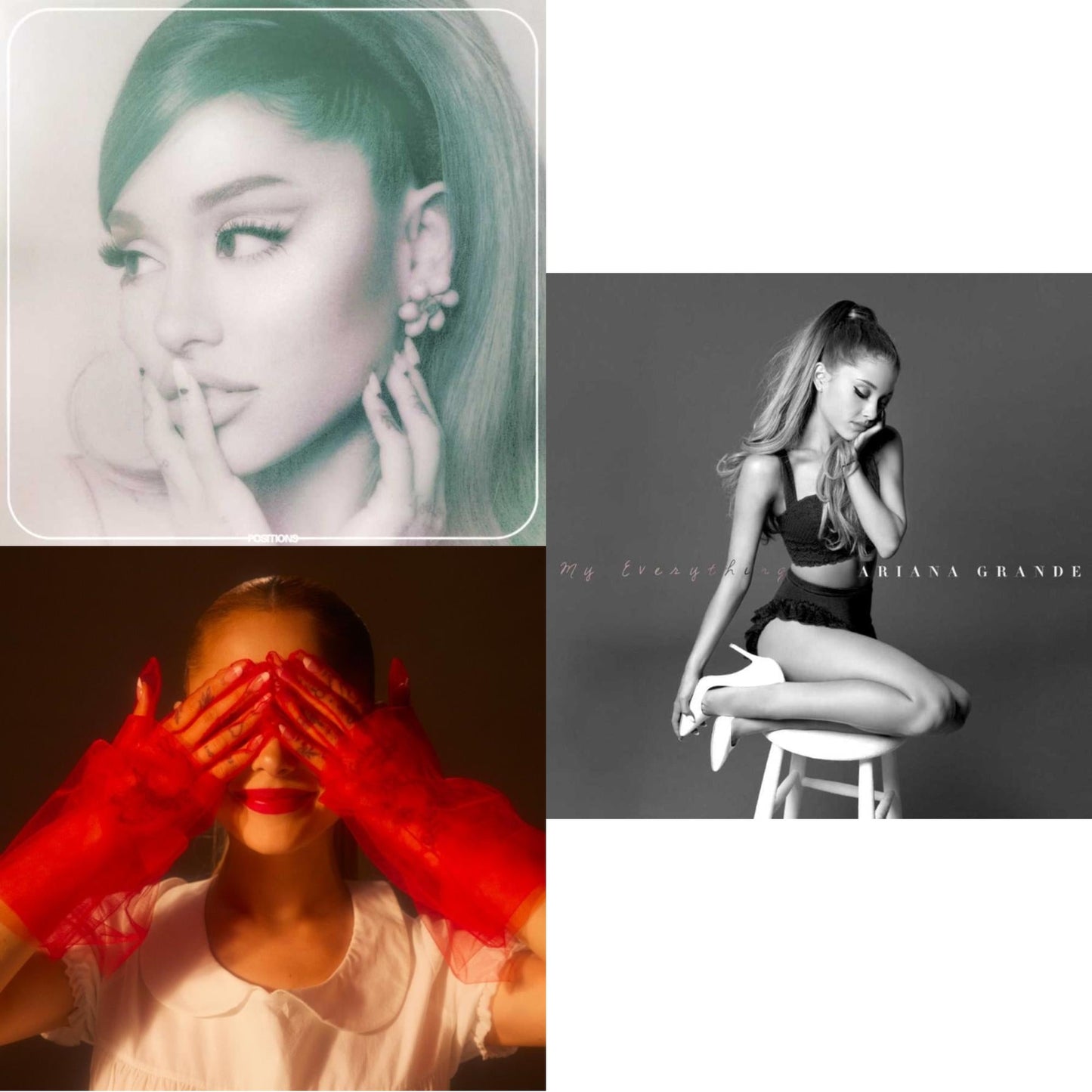 Ariana Grande - Positions (Coke Bottle Clear LP Vinyl) & Eternal Sunshine (X) (Ruby LP Vinyl) & My Everything