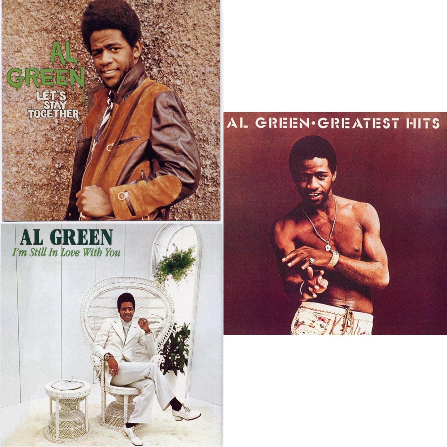 Al Green - Greatest Hits & I'm Still In Love With You & Let's Stay Together - LP Vinyl Bundle