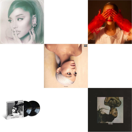 Ariana Grande - Positions (Coke Bottle Clear LP Vinyl) & Eternal Sunshine (X) (Ruby LP Vinyl) & Sweetener (X) (2LP) & Thank U, Next & Dangerous Woman (2LP)
